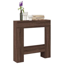 Gossi masca de semineu, stejar maro, 81x18x82 cm, lemn prelucrat