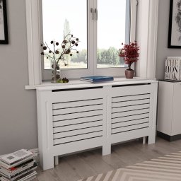 Gossi masca pentru calorifer, mdf, 152x19x81,5 cm, alb