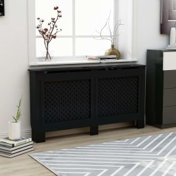 Gossi masca pentru calorifer, negru, 152 x 19 x 81,5 cm, mdf