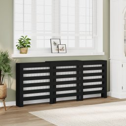 Gossi masca pentru calorifer, negru, 205x21,5x83,5 cm, lemn prelucrat