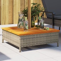 Gossi masca suport umbrela de soare, gri 70x70x25 cm poliratan/acacia
