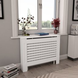Gossi masti de calorifer, 2 buc., alb, 112 x 19 x 81,5 cm, mdf
