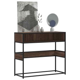 Gossi masuta consola, stejar maro, 90x35x80 cm, lemn prelucrat