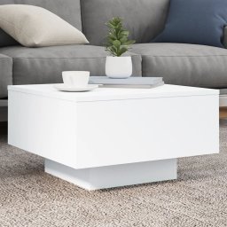 Gossi masuta de cafea, alb, 55x55x31 cm, lemn compozit