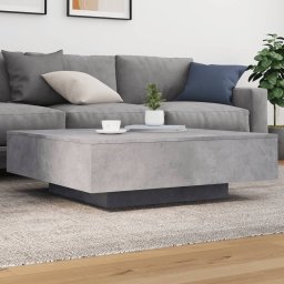 Gossi masuta de cafea, gri beton, 100x100x31 cm, lemn prelucrat