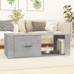 Gossi masuta de cafea, gri beton, 100x50,5x35 cm, lemn compozit