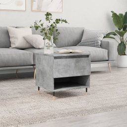 Gossi masuta de cafea, gri beton, 50x46x50 cm, lemn prelucrat