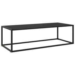Gossi masuta de cafea, neagra cu sticla neagra, 120x50x35 cm