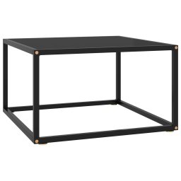 Gossi masuta de cafea, negru cu sticla neagra, 60x60x35 cm