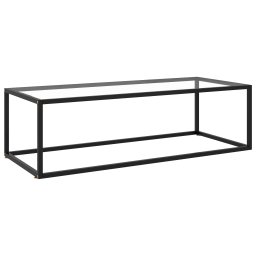 Gossi masuta de cafea, negru cu sticla securizata, 120x50x35 cm