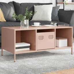 Gossi masuta de cafea, roz, 101,5x50x43,5 cm, otel laminat la rece