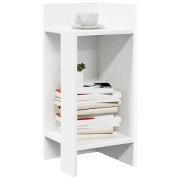 Gossi mese laterale 2 buc cu raft alb 25,5x27x60 cm