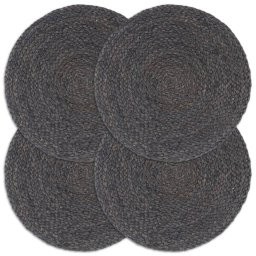 Gossi naproane, 4 buc., gri inchis, 38 cm, iuta, rotund