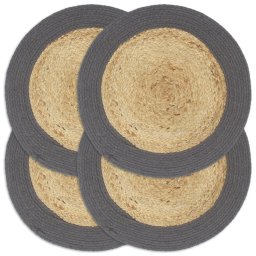 Gossi naproane, 4 buc., natural si antracit, 38 cm, iuta si bumbac