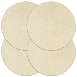 Gossi naproane, 4 buc., natural, 38 cm, bumbac, rotund