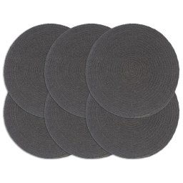 Gossi naproane, 6 buc., gri inchis, 38 cm, bumbac, rotund