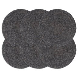 Gossi naproane, 6 buc., gri inchis, 38 cm, iuta, rotund