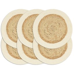 Gossi naproane, 6 buc., natural, 38 cm, iuta si bumbac, rotund