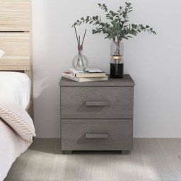 Gossi noptiera "hamar", gri deschis, 40x35x44,5 cm, lemn masiv de pin