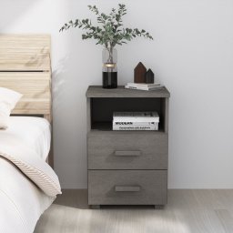 Gossi noptiera "hamar," gri deschis, 40x35x62 cm, lemn masiv de pin