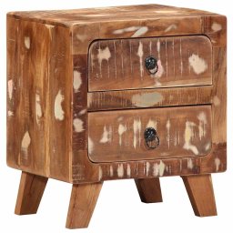 Gossi noptiera 40x32x46 cm lemn masiv recuperat