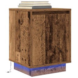 Gossi noptiera cu lumini led lemn vechi 38x34x50 cm