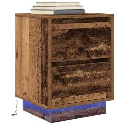 Gossi noptiera cu lumini led lemn vechi 38x34x50 cm