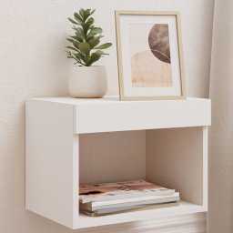 Gossi noptiera cu lumini led montata pe perete, alb