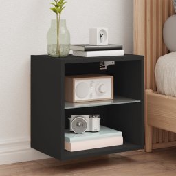 Gossi noptiera cu lumini led montata pe perete, negru