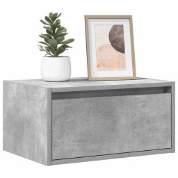 Gossi noptiera montata pe perete cu lumini led, gri beton