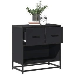 Gossi noptiera neagra 60x31x60 cm lemn prelucrat si metal