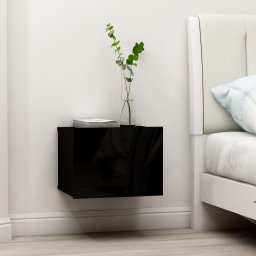 Gossi noptiera, negru, 40x30x30 cm, lemn prelucrat
