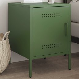 Gossi noptiera, verde masliniu, 36x39x50,5 cm, otel