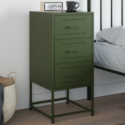 Gossi noptiera, verde masliniu, 36x39x78 cm, otel