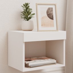 Gossi noptiere cu lumini led montate pe perete, 2 buc., alb