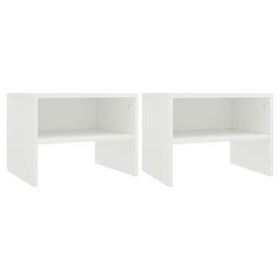 Gossi noptiere, 2 buc., alb, 40 x 30 x 30 cm, pal