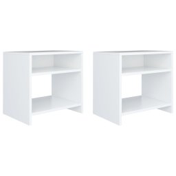 Gossi noptiere, 2 buc., alb, 40 x 30 x 40 cm, pal