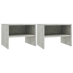 Gossi noptiere, 2 buc., gri beton, 40 x 30 x 30 cm, pal