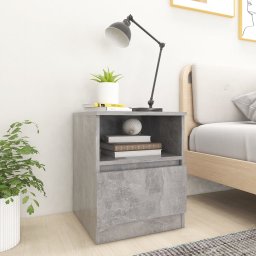 Gossi noptiere, 2 buc., gri beton, 40x40x50 cm, pal