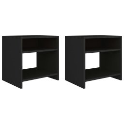 Gossi noptiere, 2 buc., negru, 40 x 30 x 40 cm, pal