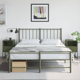 Gossi noptiere, 2 buc., verde olive, 36x39x60,5 cm, otel