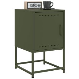 Gossi noptiere, 2 buc., verde olive, 36x39x60,5 cm, otel