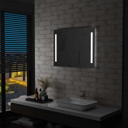 Gossi oglinda cu led de perete pentru baie, 80 x 60 cm