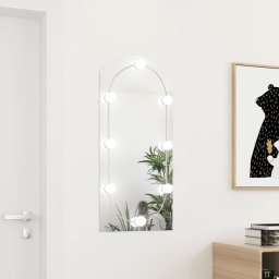 Gossi oglinda cu lumini led, arcada, 90x45 cm, sticla