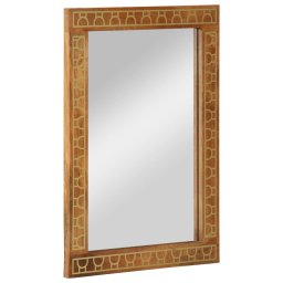 Gossi oglinda de baie, 50x70x2,5 cm, lemn masiv de mango si sticla