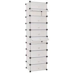 Gossi organizator de pantofi interconectat, 10 compartimente, alb