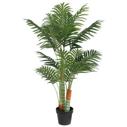 Gossi palmier artificial cu 3 trunchiuri, verde, 120 cm, pp