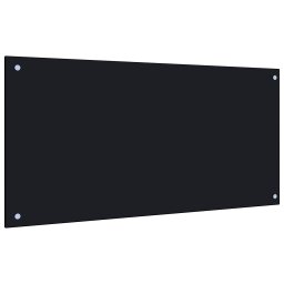 Gossi panou antistropi de bucatarie negru 100x50 cm sticla securizata