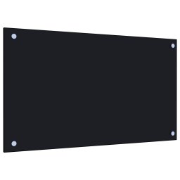 Gossi panou antistropi de bucatarie, negru 70x40 cm sticla securizata