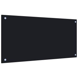 Gossi panou antistropi de bucatarie, negru 80x40 cm sticla securizata